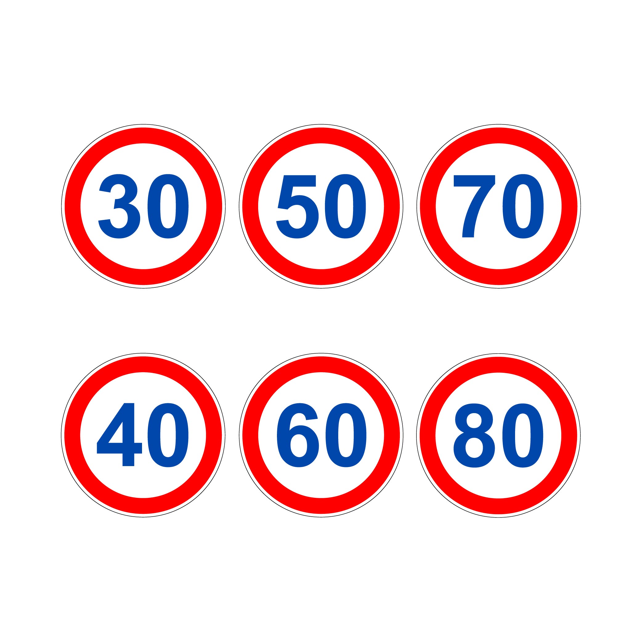 Japanese Traffic Speed Limit Signs Bundle